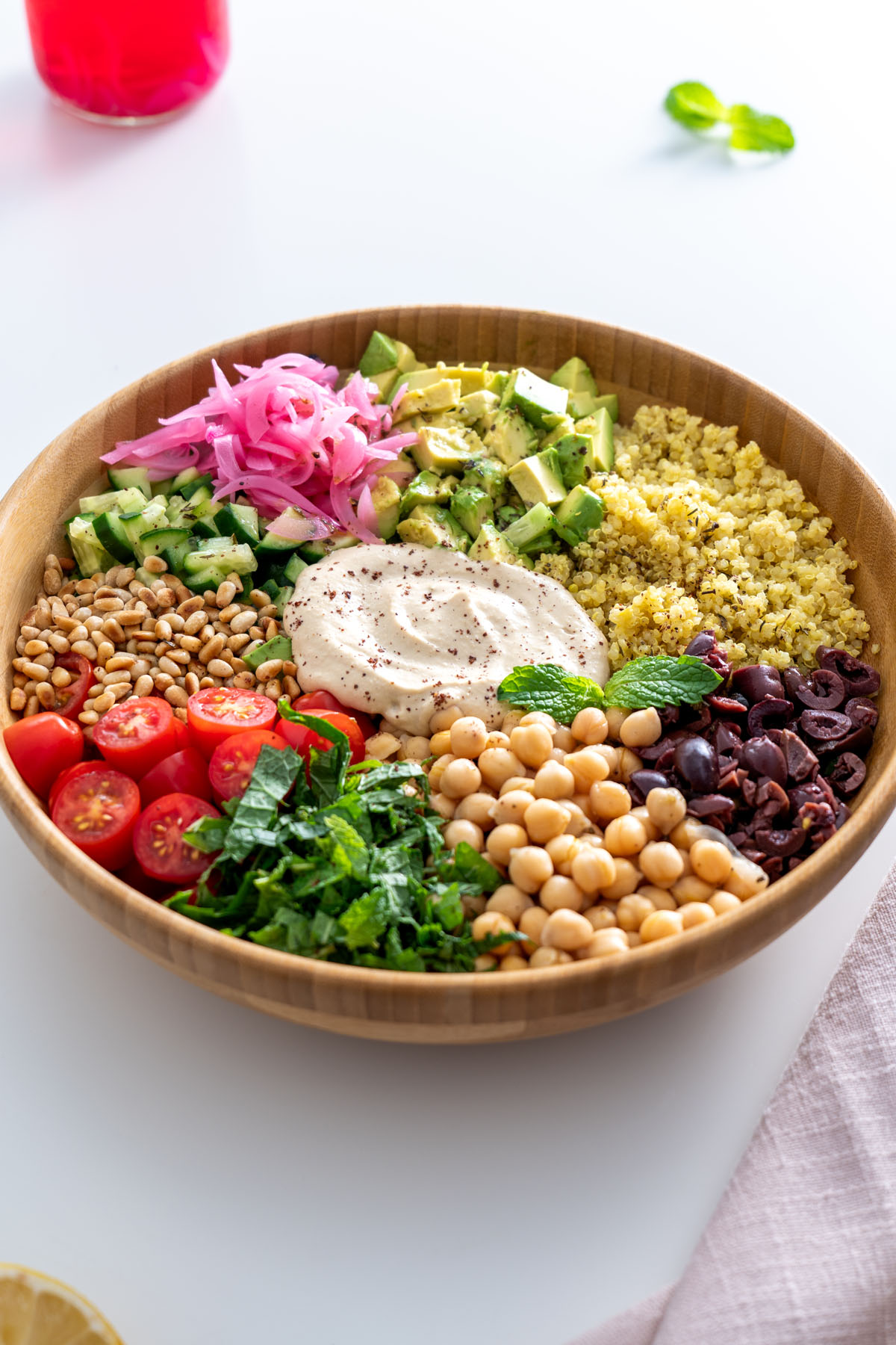 Fresh colorful salad bowl depicting balanced food proportions